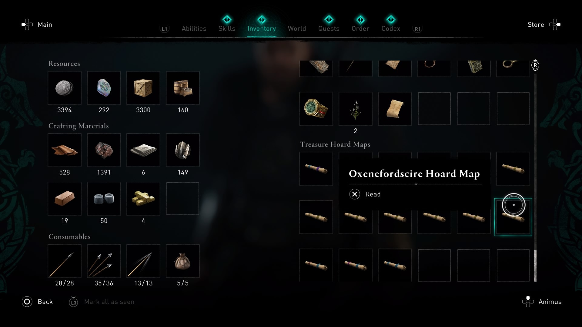 Treasure Hoard Maps - Snotinghamscire - Artifacts, Assassin's Creed:  Valhalla