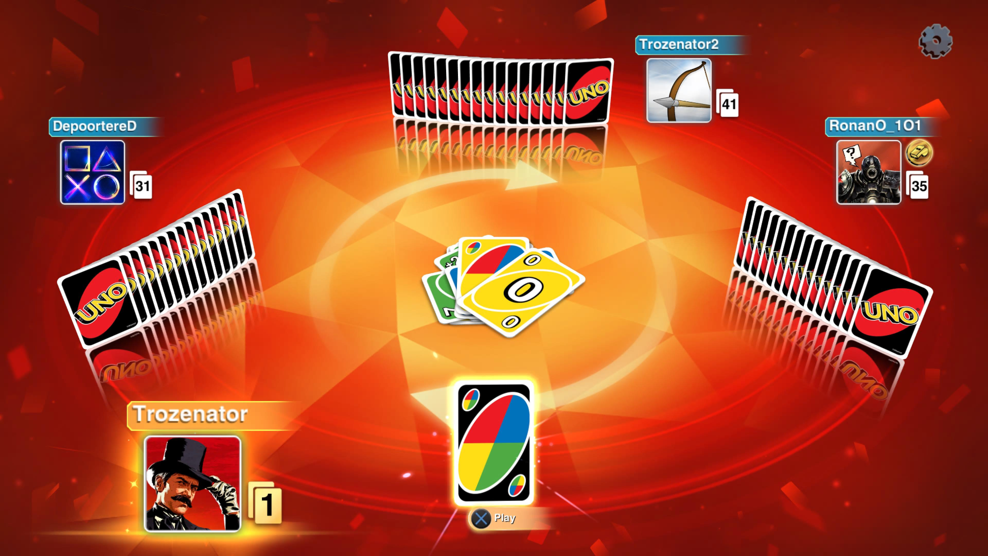 First online solo match in UNO (PS4) 
