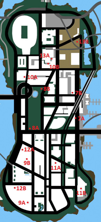 Grand Theft Auto: Liberty City Stories Item Map - Portland Map for