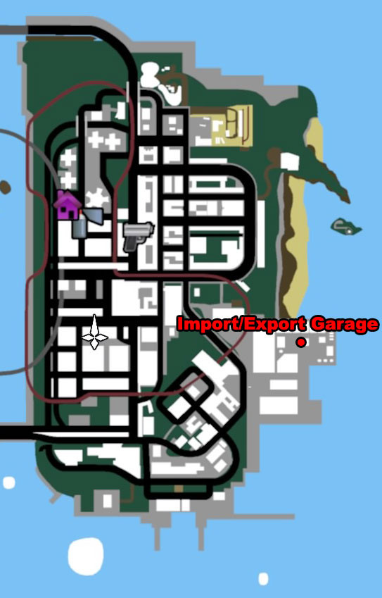 Grand Theft Auto III Hidden Packages Map: Shoreside Vale Map for