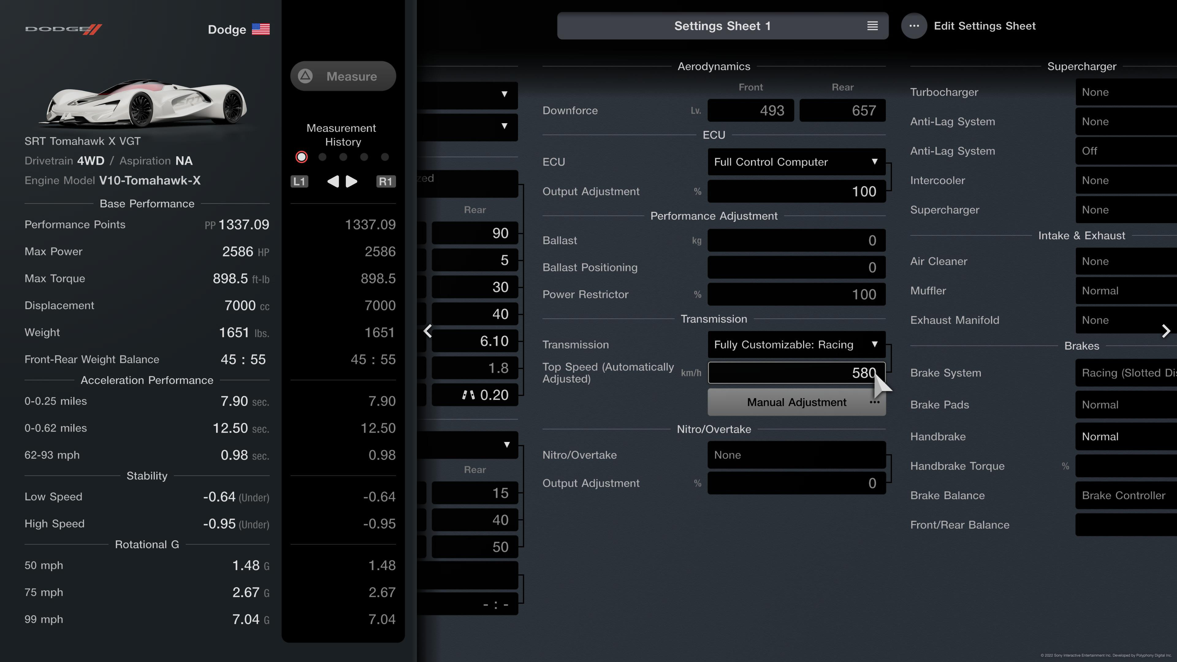 GT7: Ford GT Race Car '18 Stable and Fast Maxed Power Setup and Reference  Lap 