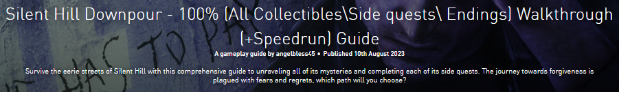 Silent Hill - Guides - Speedrun