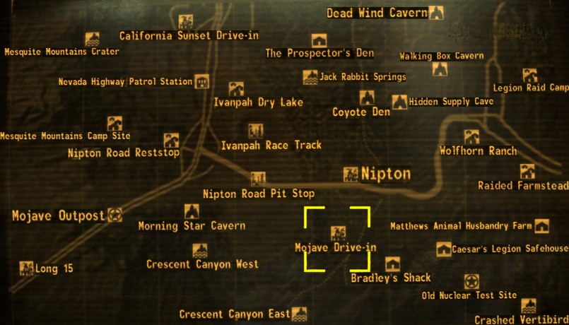 Fallout: New Vegas, Old World Blues interactive map