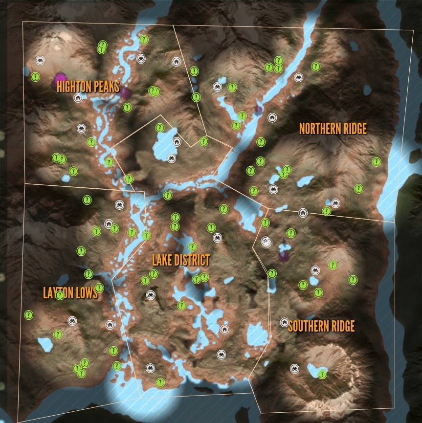 how big is the map in the hunter call of the wild