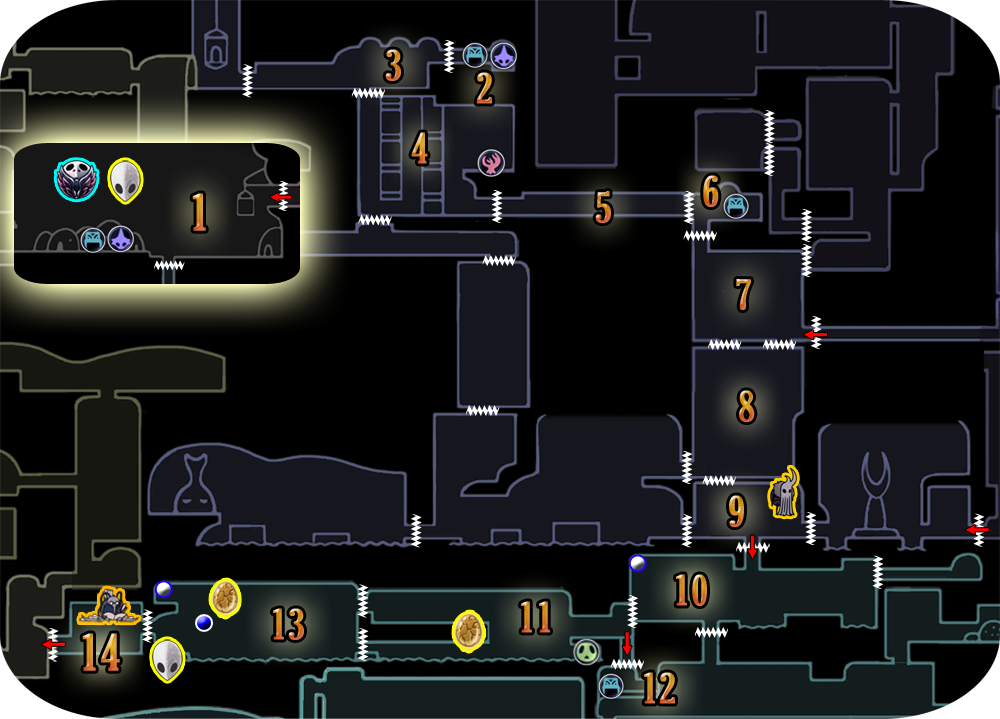 Hollow Knight GreenPath Map   6a7c81 