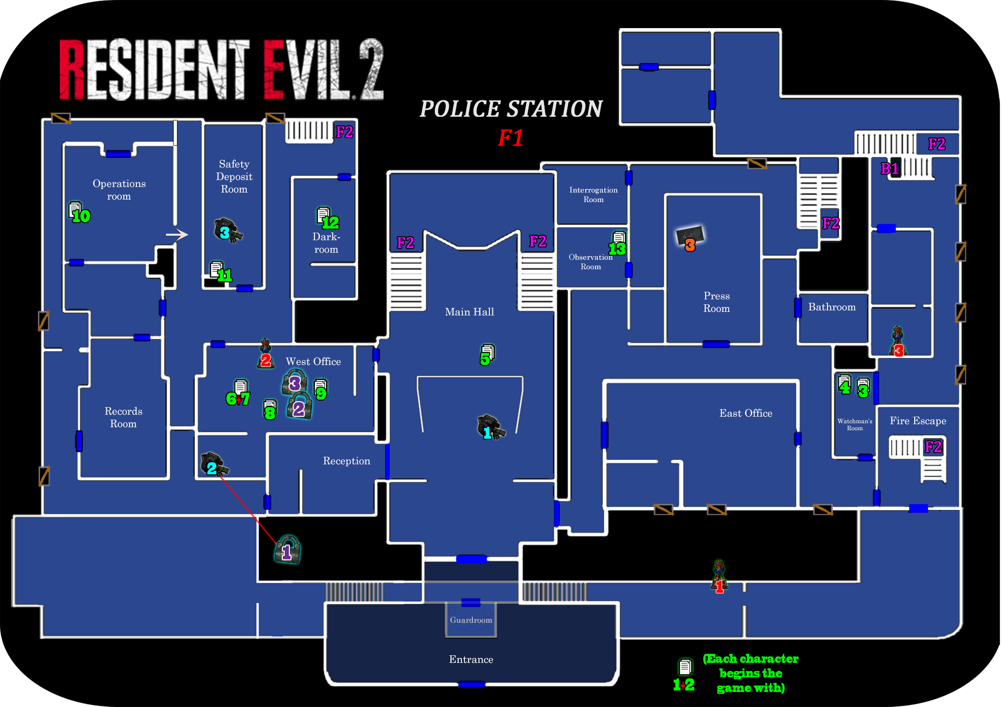 resident evil 2 remake map police station