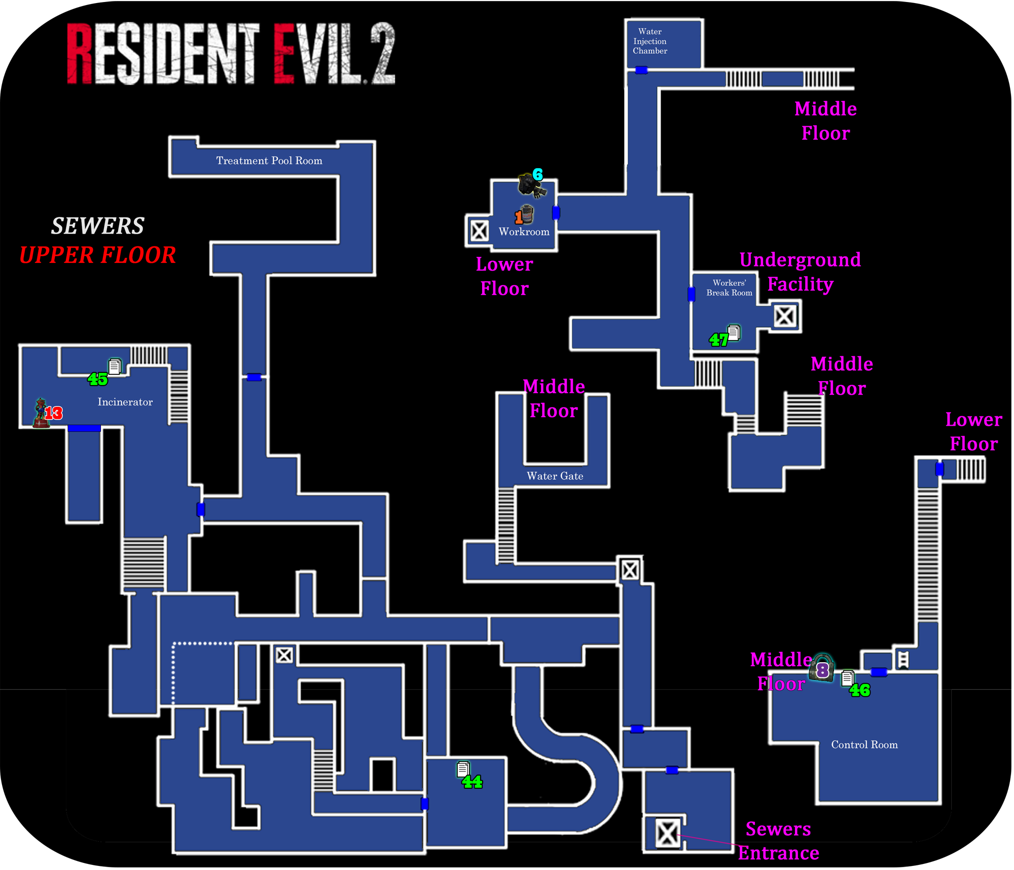 resident evil 2 remake sewer map