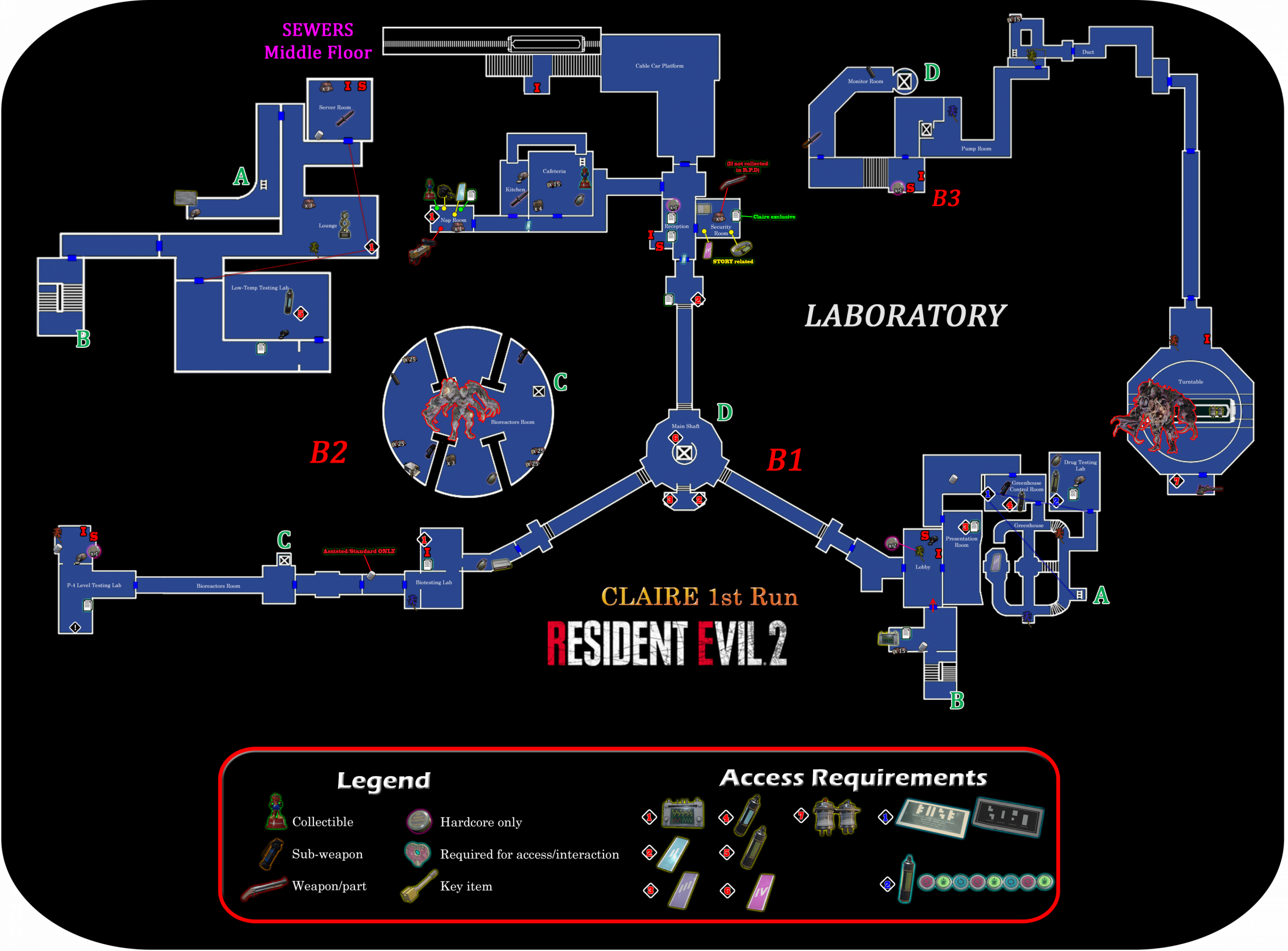 resident evil 2 remake 3f map