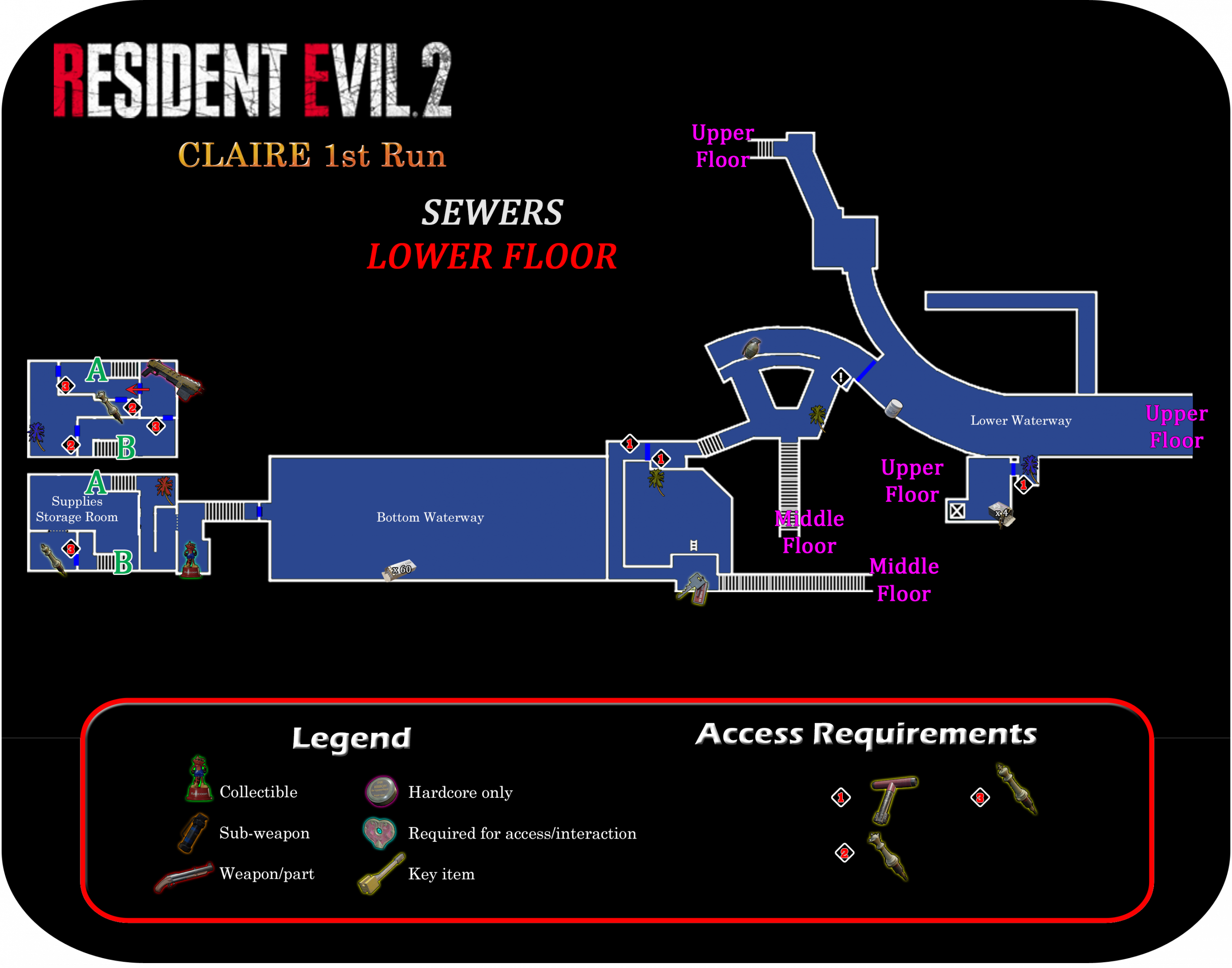 resident evil 2 remake full map 1f