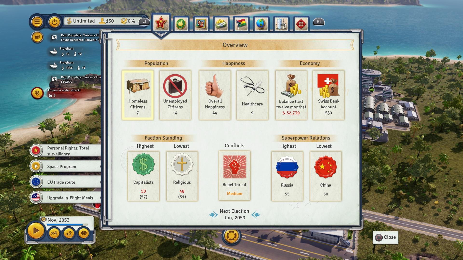 tropico 1 immigrants out
